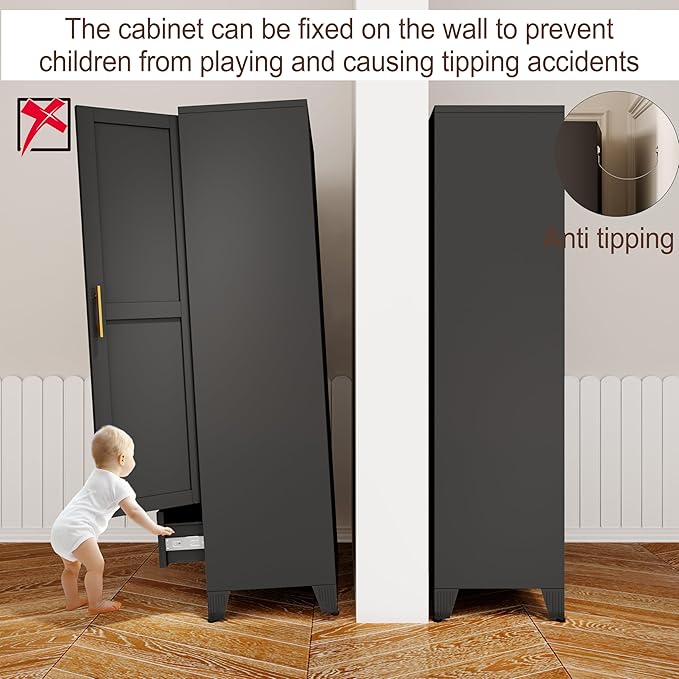 erosoei 71" H Metal Armoire Wardrobe Closet