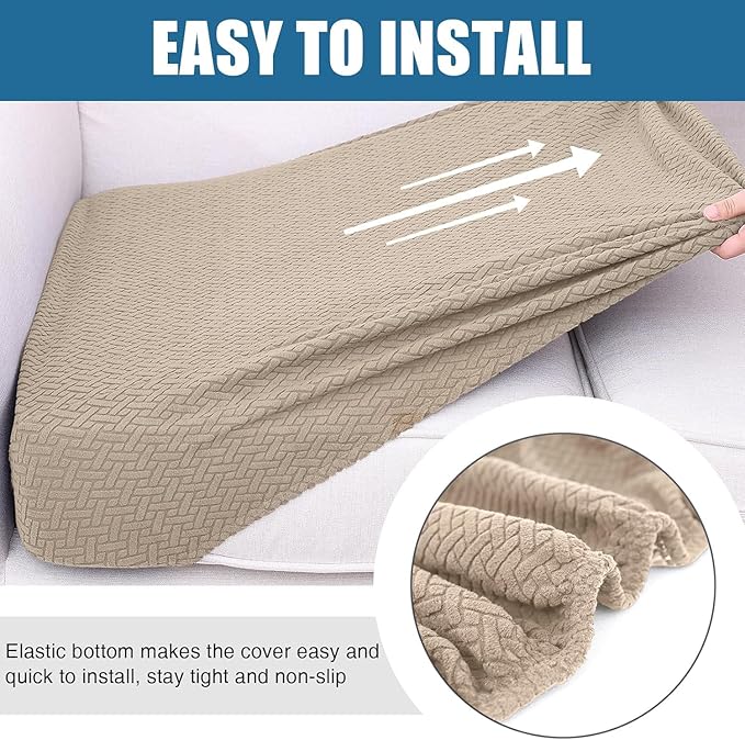 Smiry Waterproof Couch Cushion Covers, Stretch Jacquard Thick Sofa Cushion