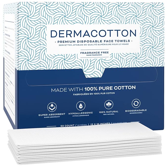 X-Large 100% Pure Cotton Face Towels – 100 Count Extra Large Disposable Wash