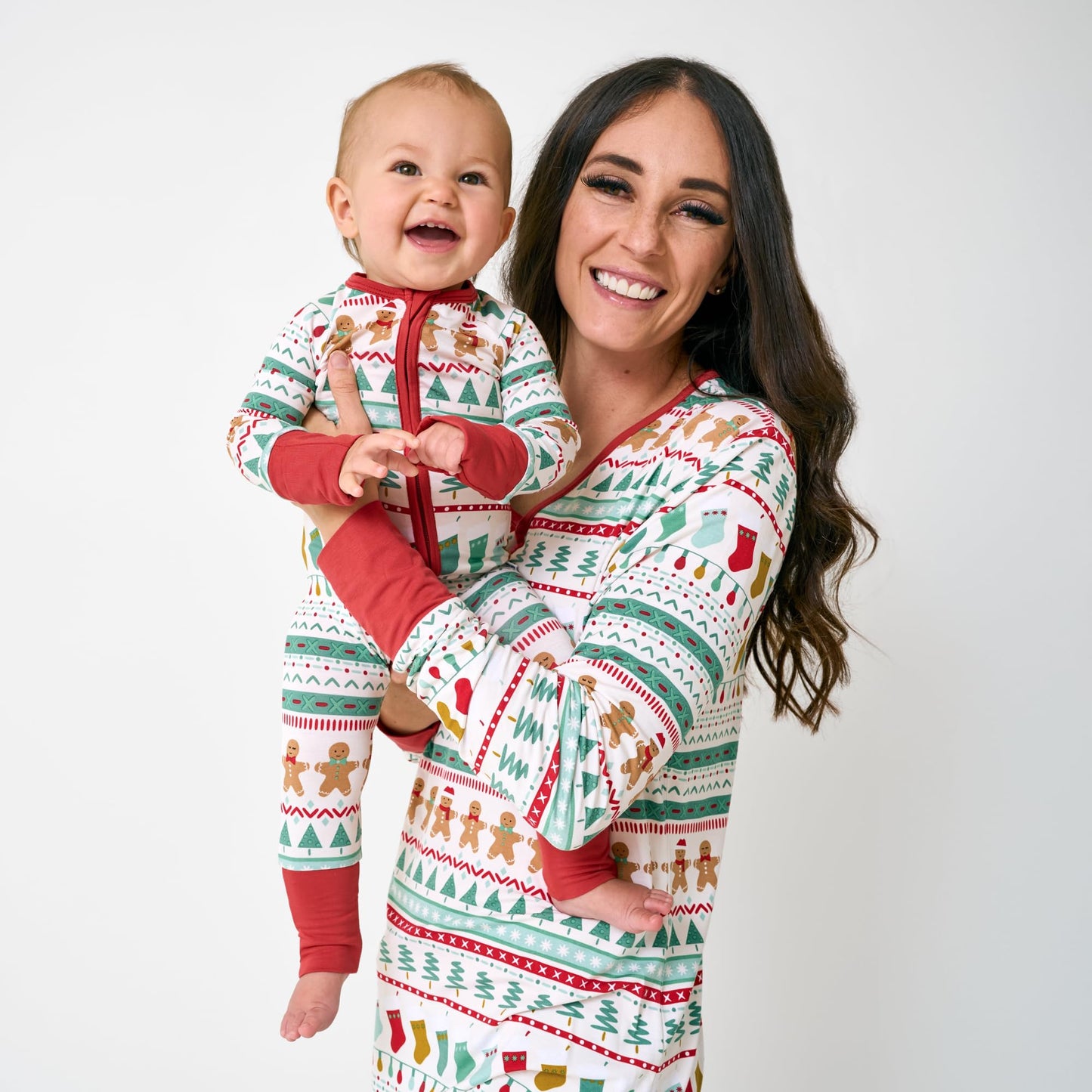 Little Sleepies Christmas Pajamas for Baby Boys & Girls, Viscose from Bamboo Newborn Pajamas, Family Matching Christmas PJs, Fair Isle, 0-3 months