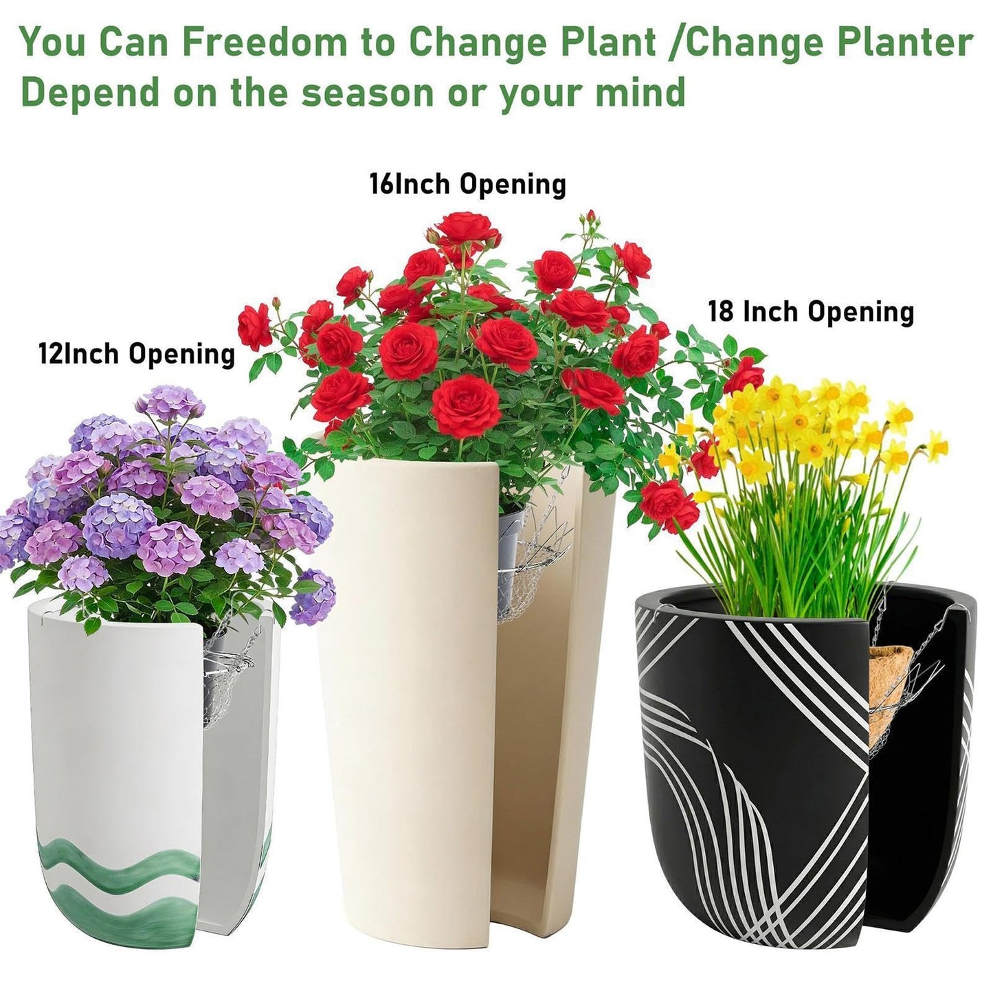 Adjustable Planter Insert For Pots, Heavy Duty Rustproof Plant Riser With Hanging Chains, Rustproof Stainless Steel Plant Pot With Chains For Indoor & Outdoor Flower Pots, Home Garden, Patio