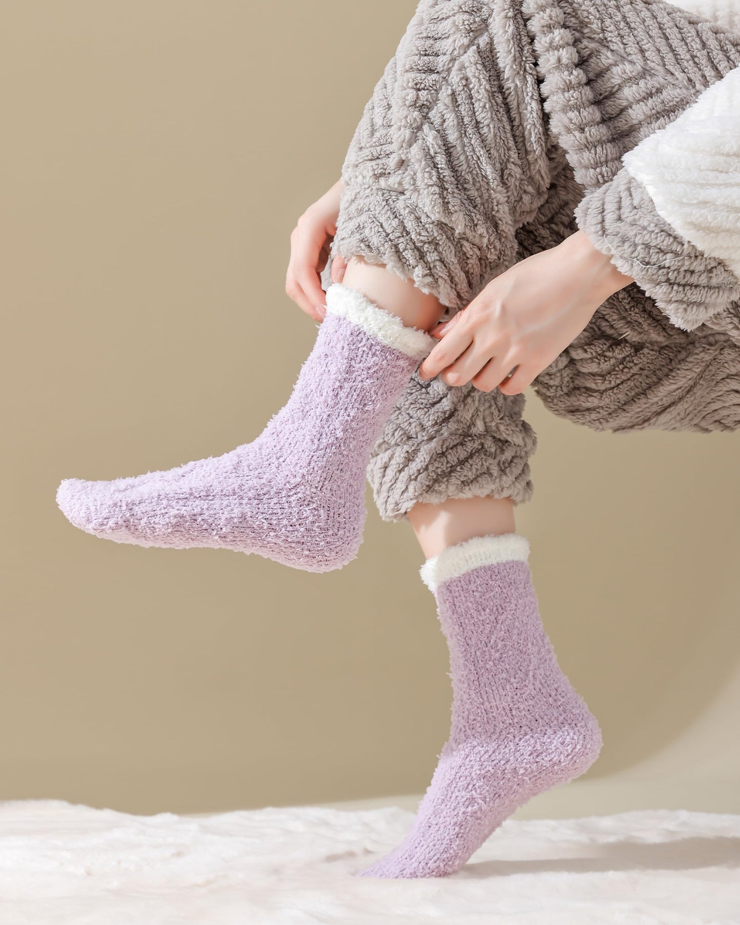 TEHOOK Warm & Cozy Valentines Gifts for Women, Fluffy Fuzzy Plush Sleeping Slipper Socks - Soft Warm Fabric