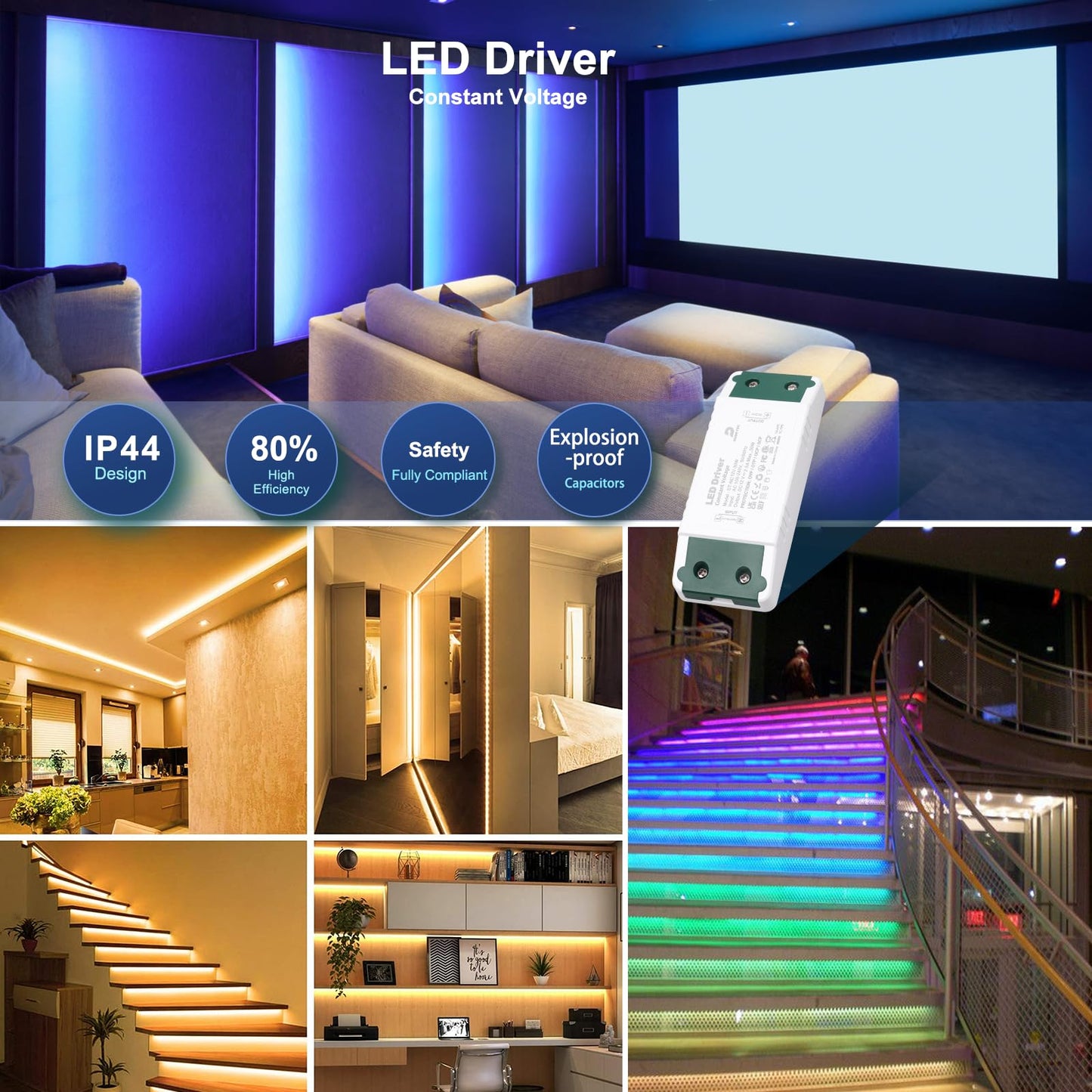 DUSKTEC LED Driver 12V 30W, LED Transformer AC 240V to DC 12 Volt 2.5A, Low Voltage Power Supply Constant Voltage for Strip Lights MR16 GU5.3 MR11 GU4 Bulbs G4 Spotlights