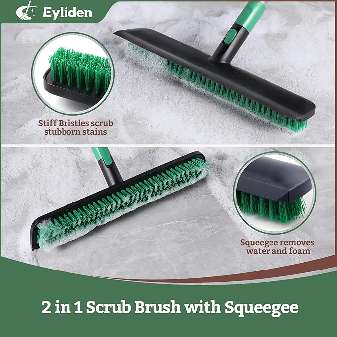 Eyliden X-Large Floor Scrub Brush, 2 in 1 Scrape Brushes