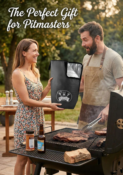 21-Inch BBQ Blanket for Resting Meat - Smoker Accessories, Insulated Brisket Bag for Party Picnic Camping, Anniversary Birthday Gifts for Men Dad Husband, 5-Layer Thermal Insulation (Black-Dupont)