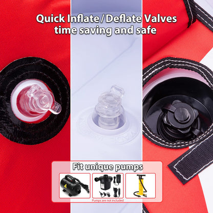 ZOOMBROS Towable Tube for Boating 2-Person, Secure Cockpit Seating for Kids & Family Safety, Heavy-Duty Water Sport Towables Large Capacity with Quick Connector, Less Drag