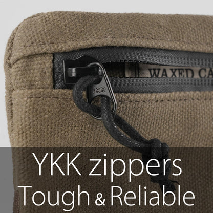 diodrio Belt Zipper Pouches for Men Women Compact EDC Pouch, YKK Zipper, Anti-theft Pickpocket Proof Safety Wallets, Waist Pack for Traveling Hiking, Water Resistant, Tough Waxed Canvas, Olive