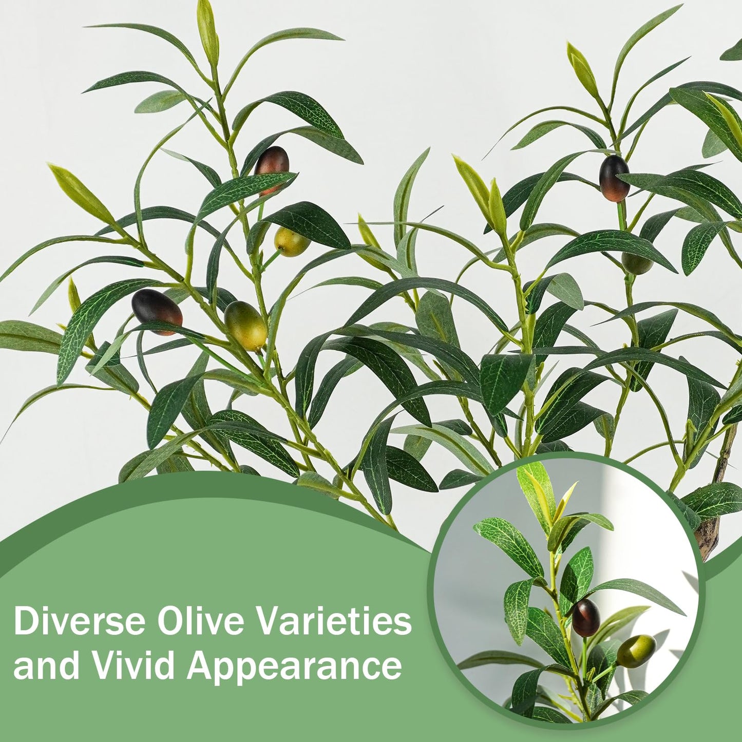 Caxchiling Fake Olive Plants 2FT, Artificial Small Olive Tree Indoor, Faux Potted Plants Decor for Tabletop, Desk, Shelf, Office, Kitchen, Living Room, Bedroom, Bathroom