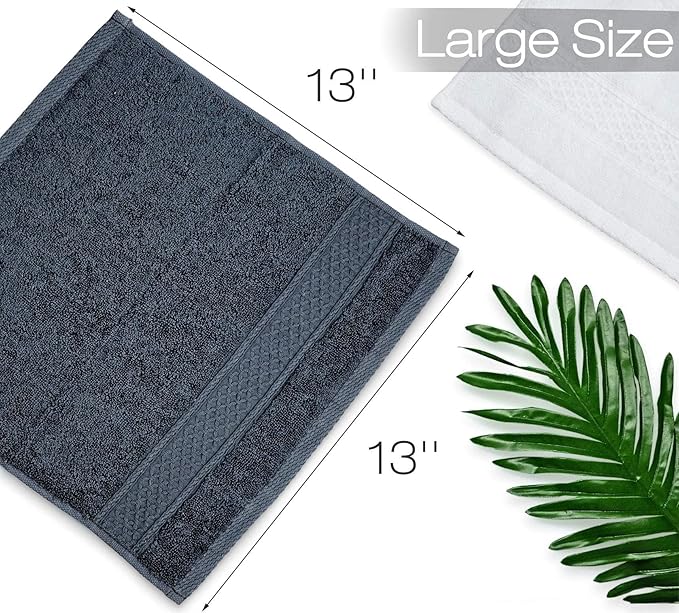 Cleanbear Extra Soft Wash Cloths Washcloths Set 6-Pack 13 x 13 Inches, Highly
