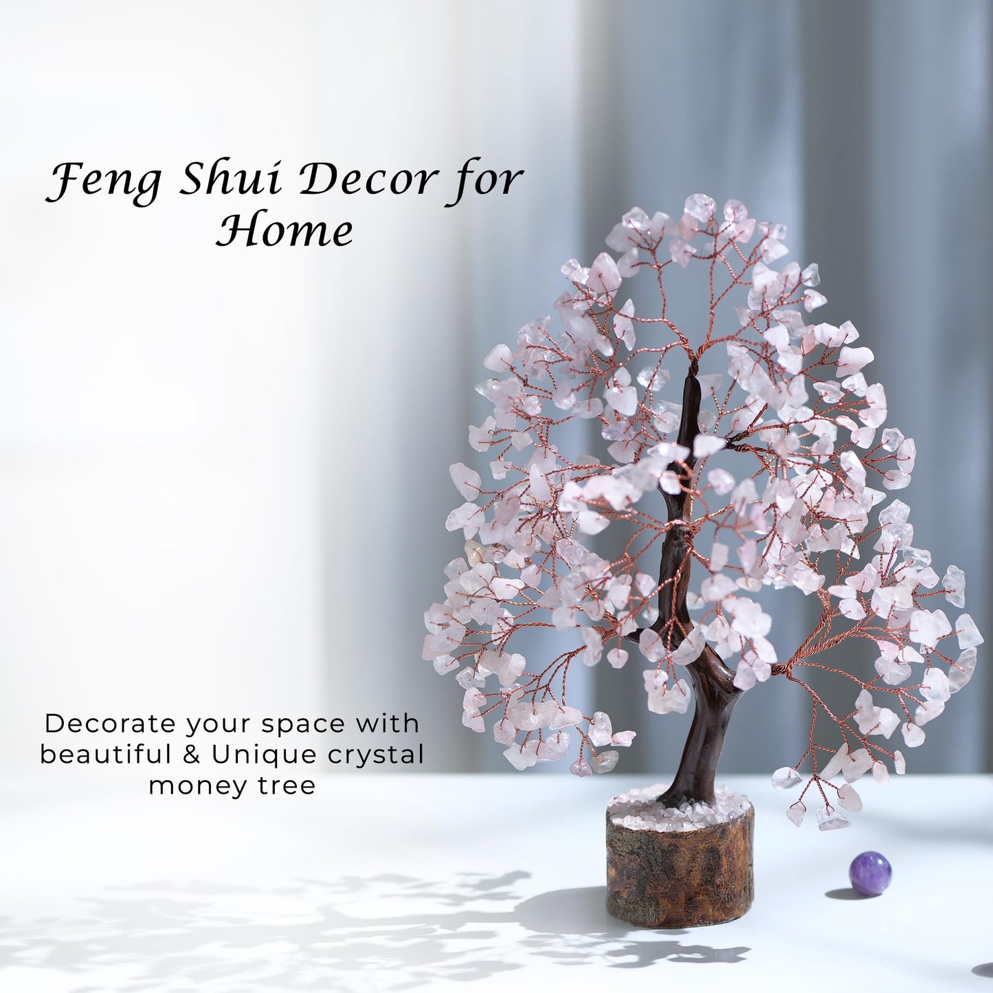 PYOR Rose Quartz, Gemstone Tree, Crystal Tree, Reiki Decor, Crystal Gifts for Women, Rose Quartz Crystals, Feng Shui, Gem Stones, Pink Room Decor, Pink Money Bonsai