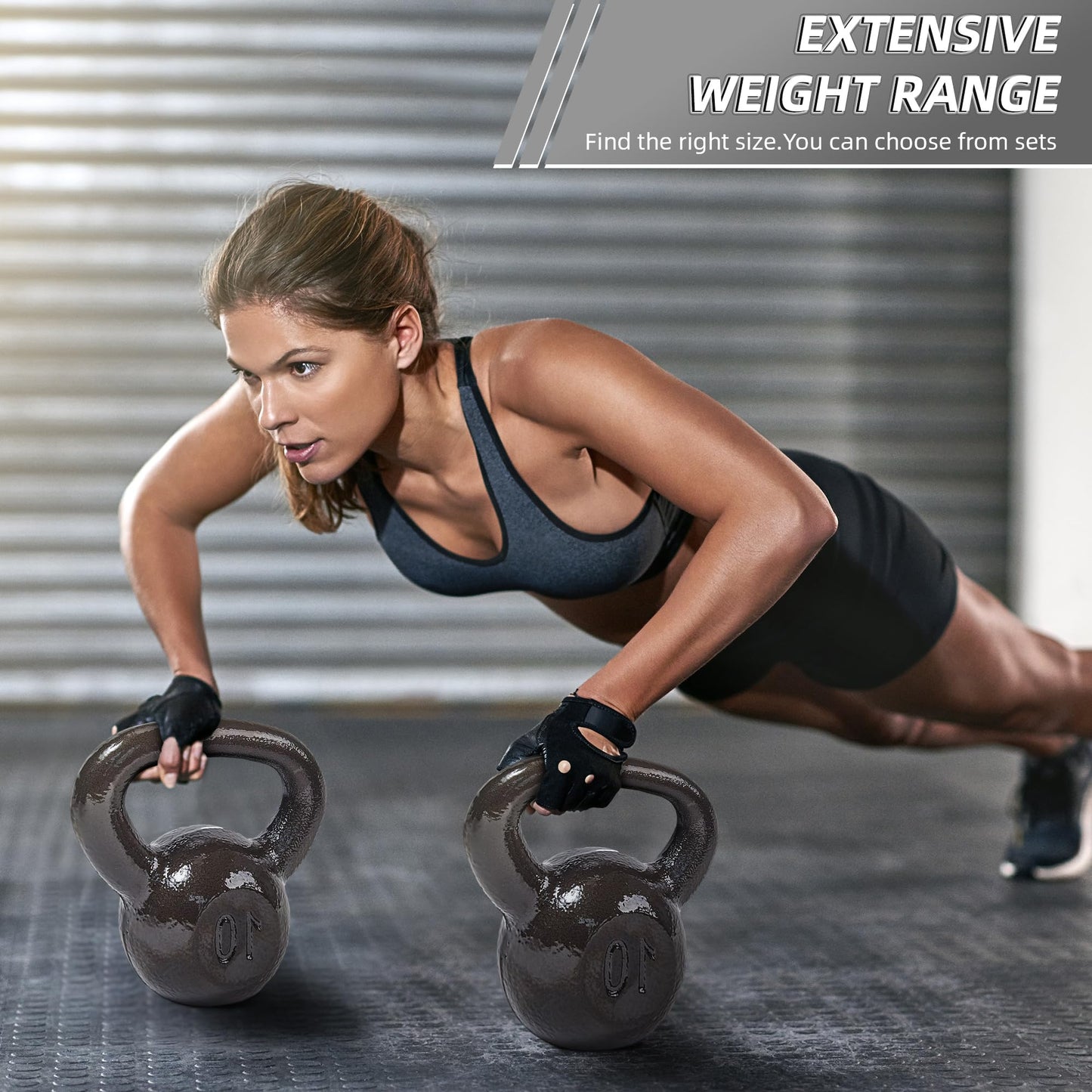 Signature Fitness All-Purpose Color Vinyl Coated Solid Cast Iron Kettlebell Weight