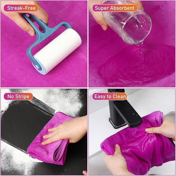 Newwiee 3 Pcs Extra Large Microfiber Cleaning Cloth 30" x 20" Washable Reusable