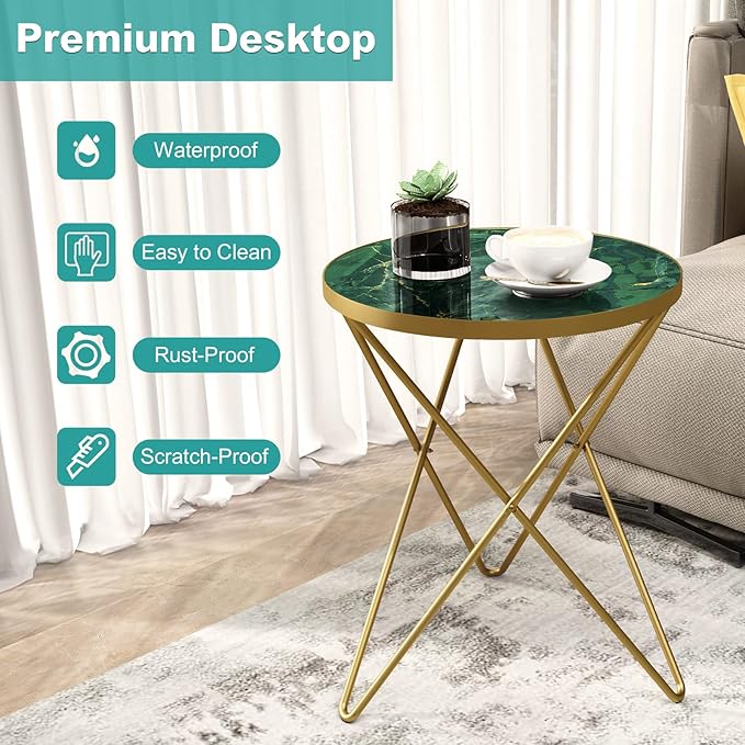 HLR Modern Round Side Table, End Table