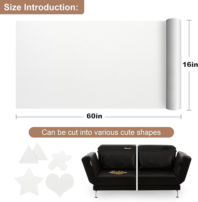 ONine Leather Repair Patch，Self-Adhesive Couch Patch，Multicolor Available