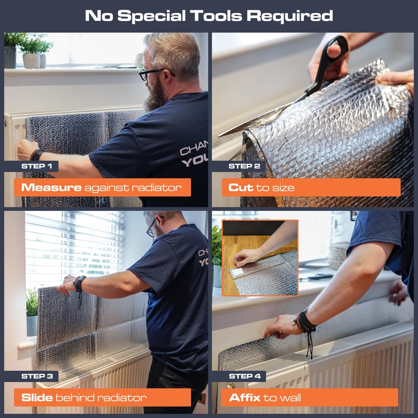 SuperFOIL Radpack Radiator Insulation Reflective Foil - 0.6m x 5m - Enhances Radiator Efficiency - Easy to Install, Adhesive Pads Included