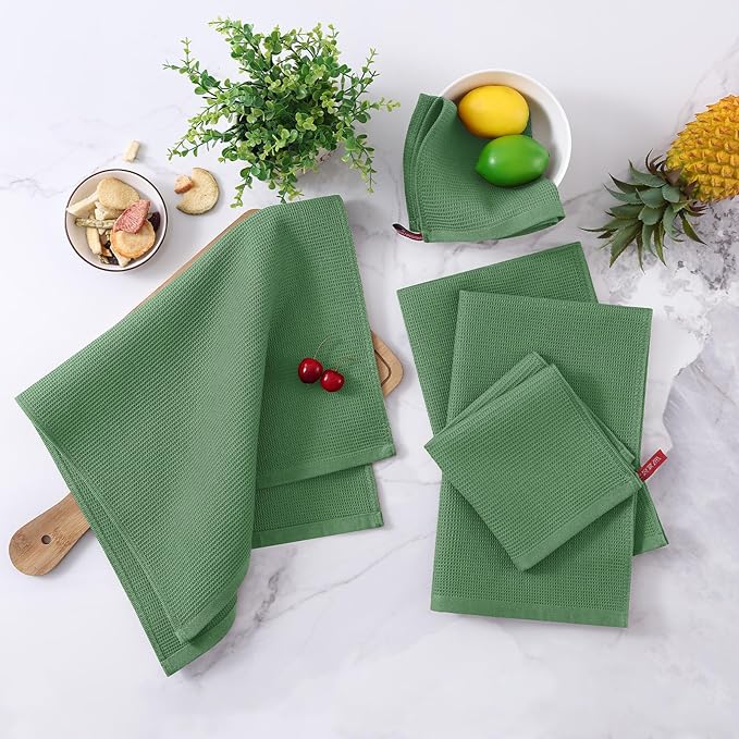 Homaxy 100% Cotton Waffle Weave Dish Cloths