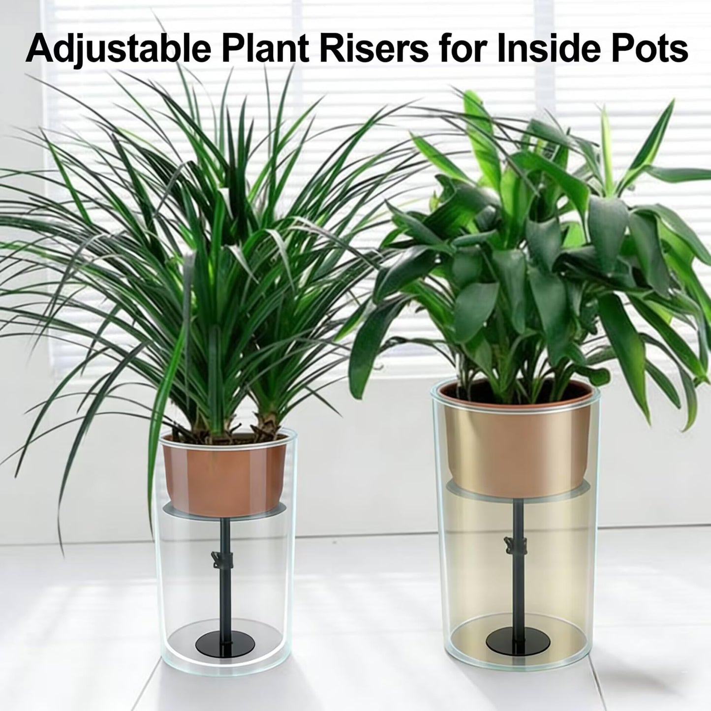 PERFECT LASER Adjustable Plant Riser, 11-19" Rise Planter Insert Filler for Large Pots, Plant Lift Inserts Pot Risers for Indoor Outdoor Tall Taper Planter Container , Fits 6/8/10 Inch Pots Base Top