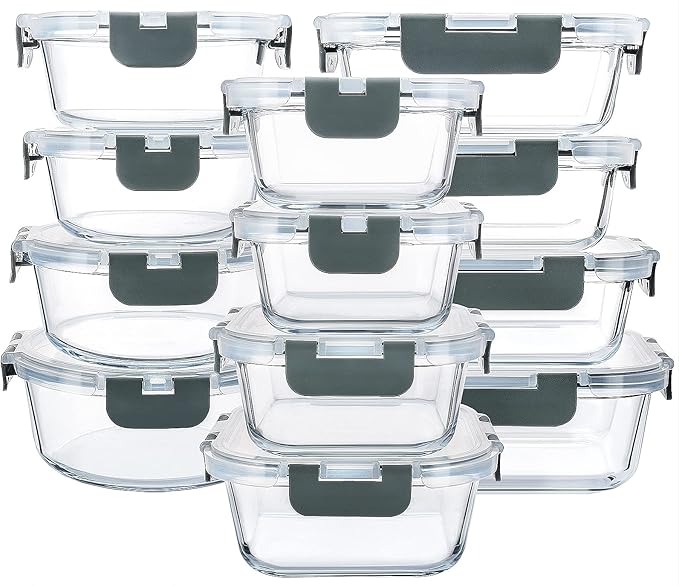 M MCIRCO 24-Piece Glass Food Storage Containers