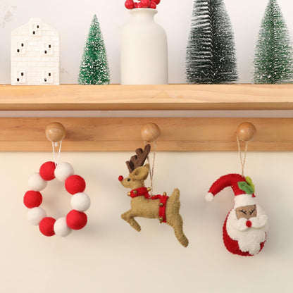 JUIIZAY 3pcs Felt Christmas Ornaments Xmax Tree Ornament Hanging Decorations for Christmas Tree