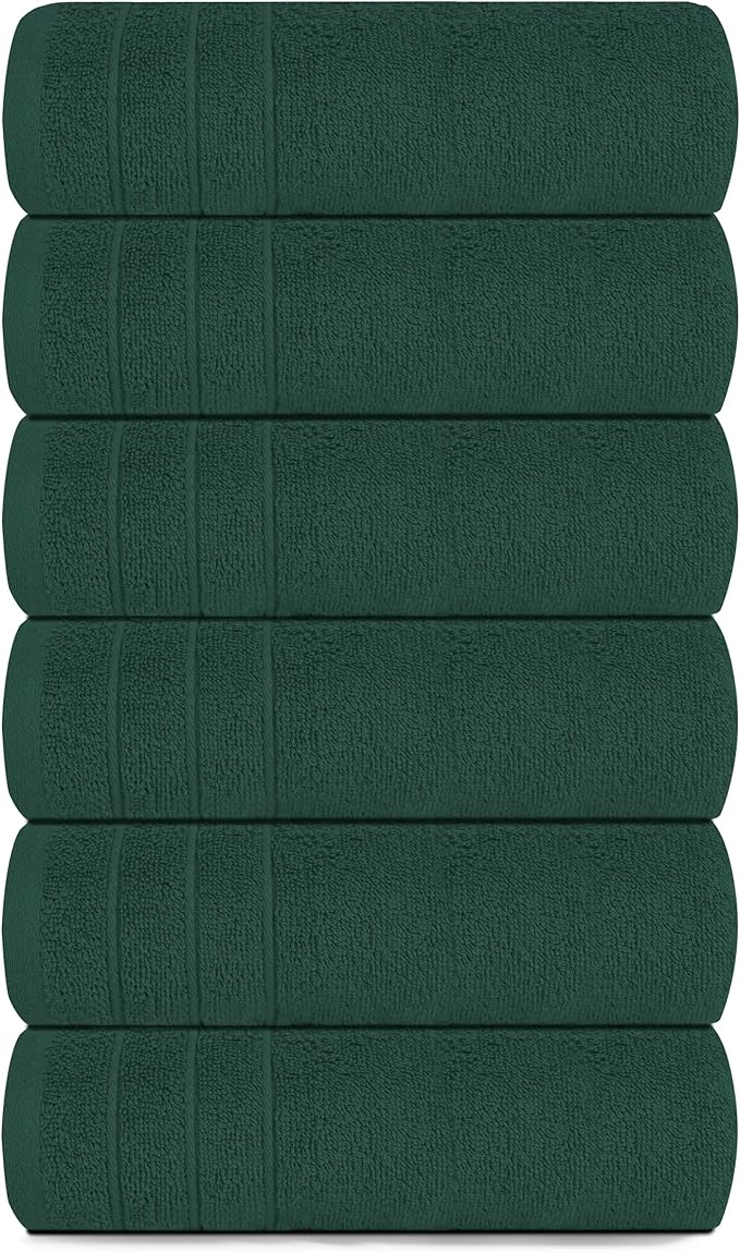 Tens Towels Pack of 6 Hand Towels, 100% Cotton, Lighter Weight, Quick to Dry