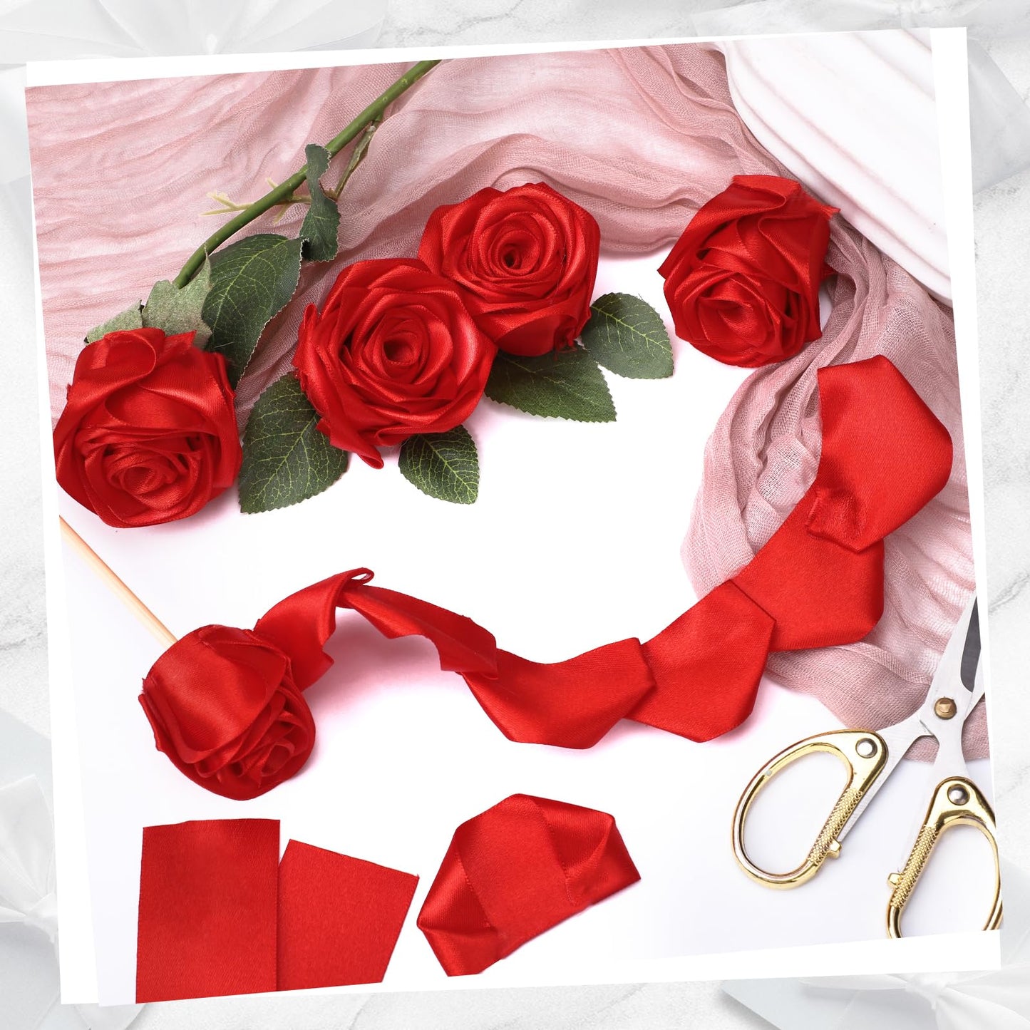 Red Ribbon 60 Yards 1-1/2 Inch Christmas Ribbon Red Satin Ribbons for Gift Wrapping Handmade Roses Wall Dorm Decor Bows Crafts Flower Bouquet Christmas Wedding Party