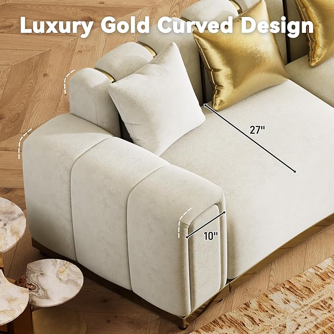 104" Oversized Velvet Chesterfield Couch