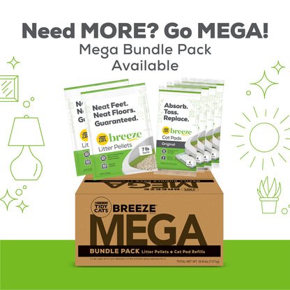 Purina Tidy Cats Hooded Litter Box System, BREEZE Hooded System Starter Kit Litter Box, Pellets & Pads