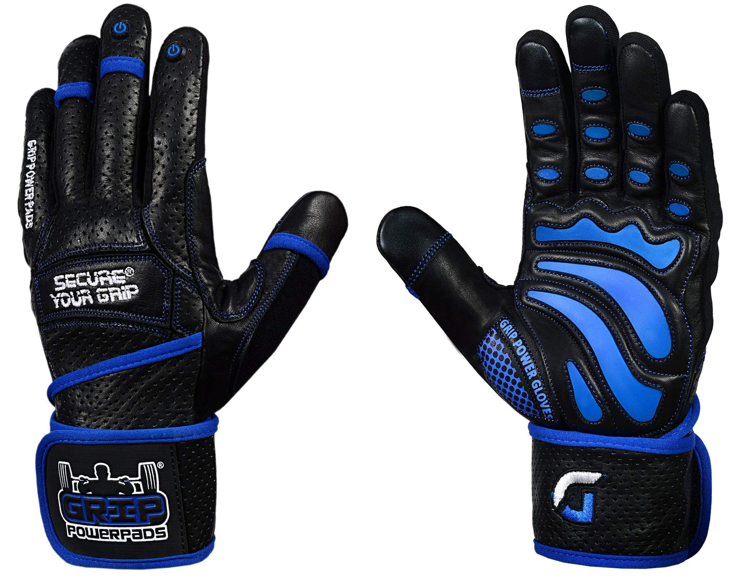 Elite Leather Gym Gloves with Built in 2" Wide Wrist Wraps Grip & Design for Weightlifting Power Lifting Bodybuilding & Strength Training Workout Exercises