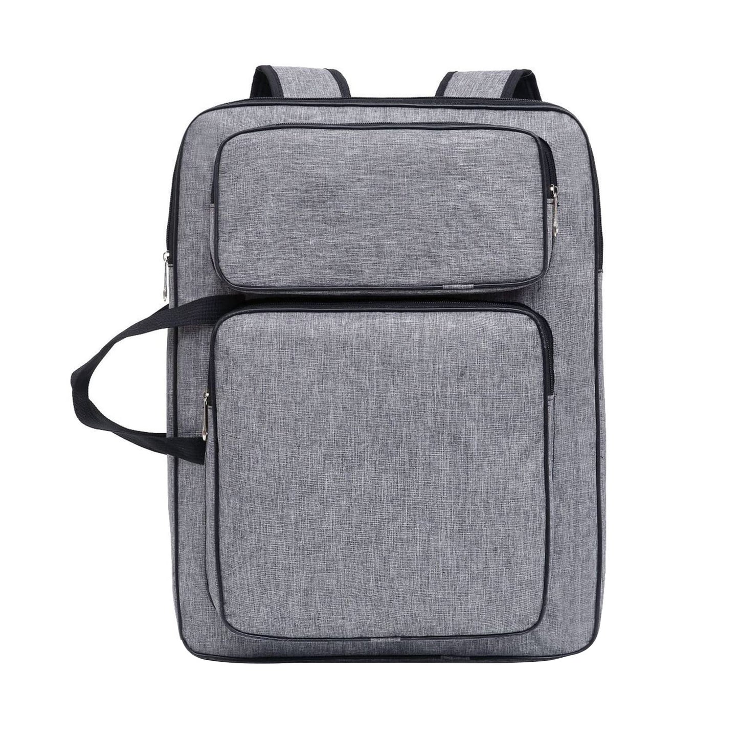 Art Portfolio Case A3 Artist Drawing Board Bag Waterproof Art Carrying Bag Portable Sketch Pad Storage Bag Artist Folder Case Tote Bag Shoulder Bag for Palette Paints Brushes Pencils (Grey)