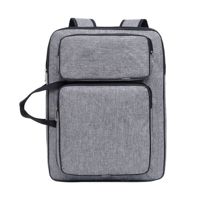 Art Portfolio Case A3 Artist Drawing Board Bag Waterproof Art Carrying Bag Portable Sketch Pad Storage Bag Artist Folder Case Tote Bag Shoulder Bag for Palette Paints Brushes Pencils (Grey)