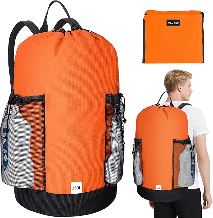 BALEINE 150L Laundry Bag Backpack, 900D Oxford Fabric Large Travel Laundry Bags