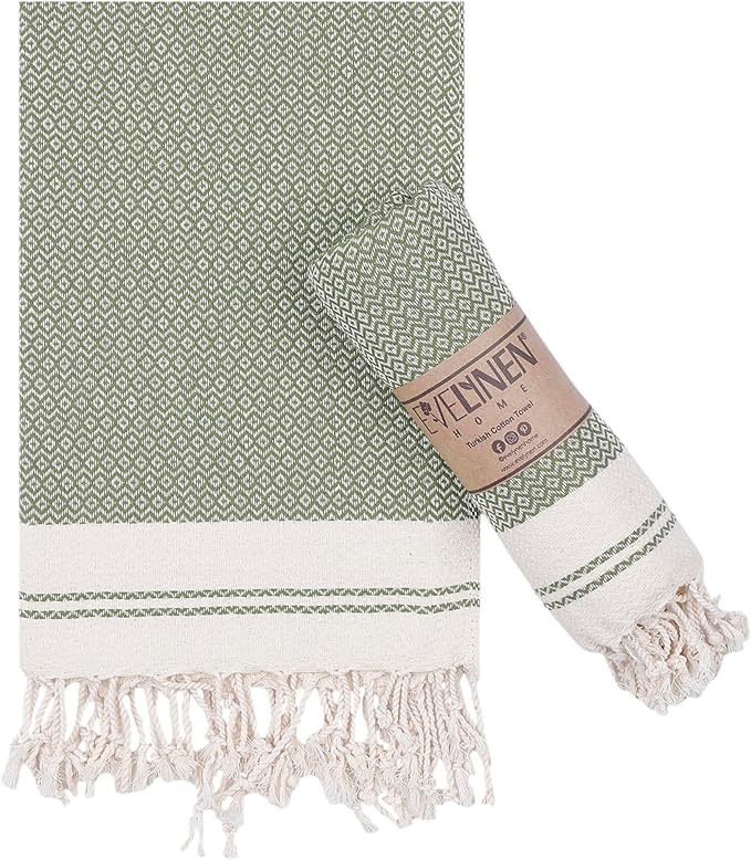 Evelynen Turkish Hand Towels for Bathroom & Kitchen Towels Decorative Set of 2