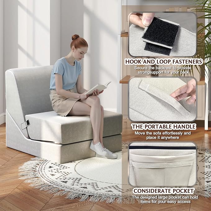 jela Outdoor Sofa, Waterproof Folding Lounge Chair and Sofa, UV Resistant Patio