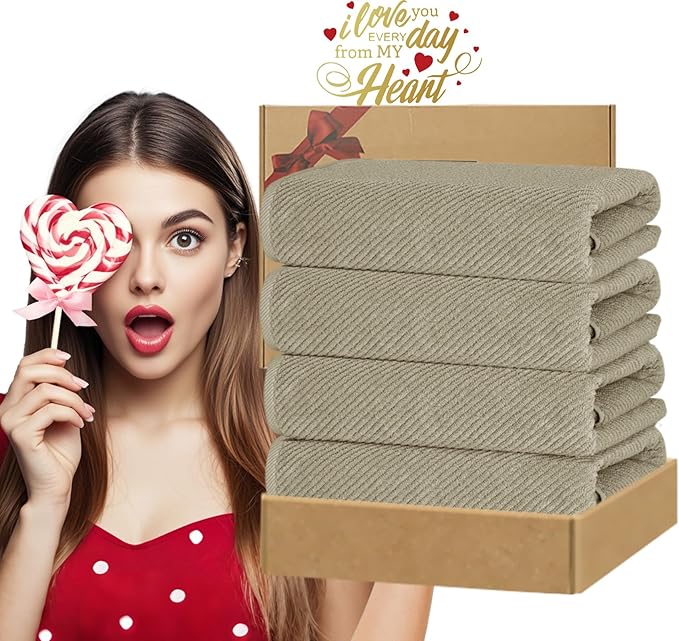 VOOVA & MOVAS Bath Towels Set of 4, Large 30" x 56"
