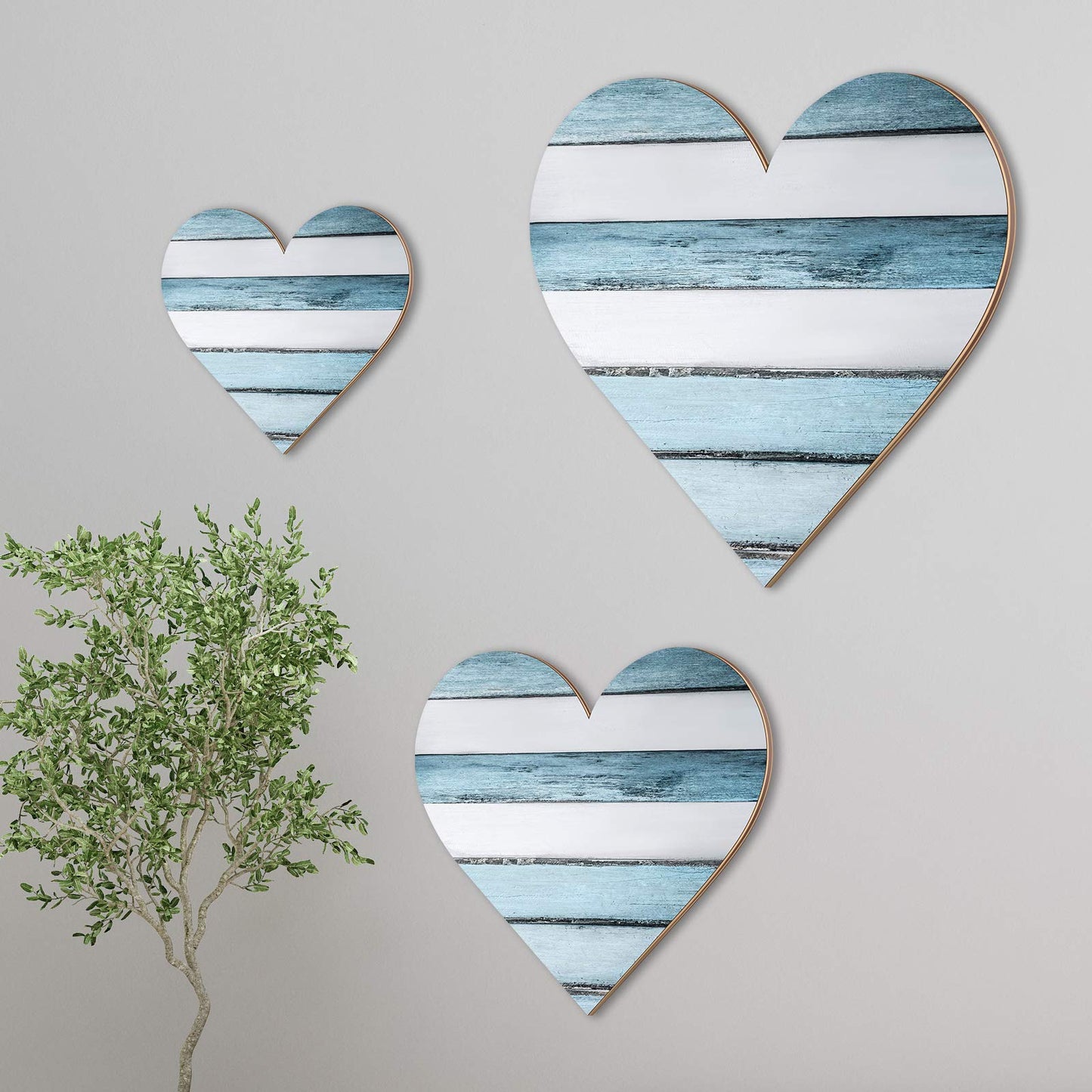 Jetec 3 Pcs Wood Heart Wall Decor Heart Shaped Wooden Sign Rustic Hanging Love Plaque for Kitchen Bedroom Bathroom Living Room Home Farmhouse gifts, 3 Sizes