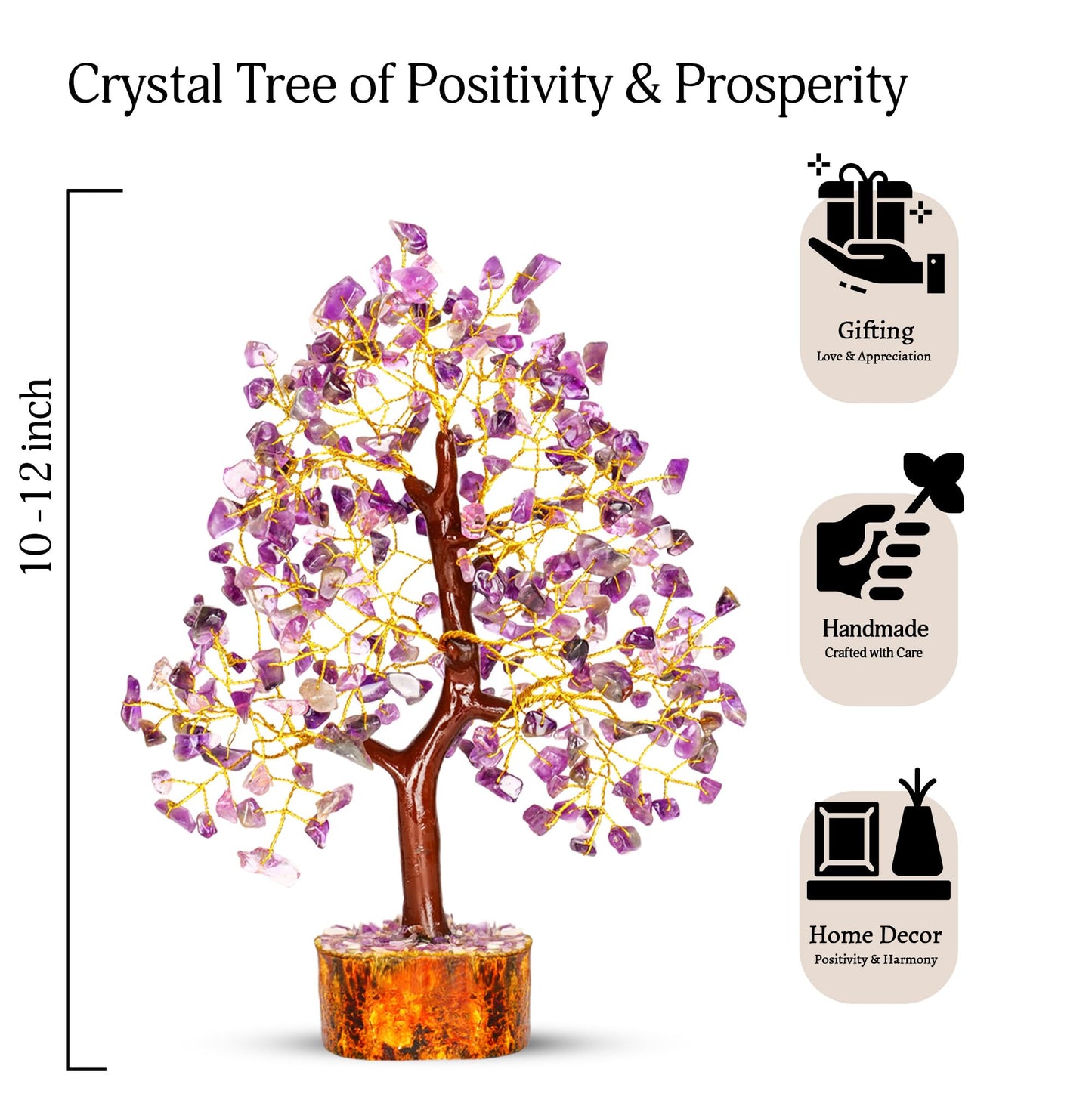 YATSKIA Amethyst Tree - Crystal Tree - Feng Shui Crystals Decor - Purple Decor - Spiritual Crystals - Crystal Meditation - Spiritual Gifts