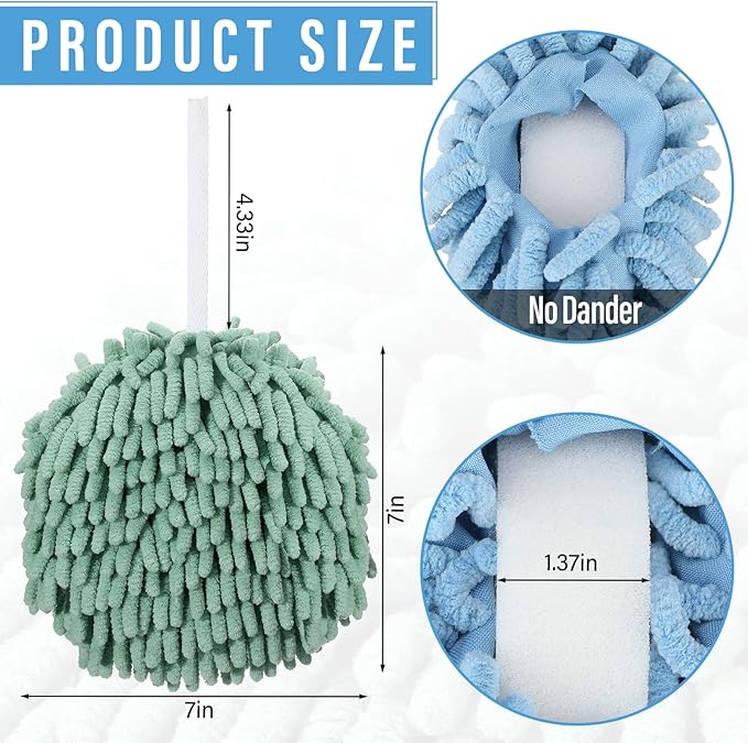 Macarrie 12 Packs Fluffy Towel Chenille Hand Towel Absorbent Fast Drying Hand