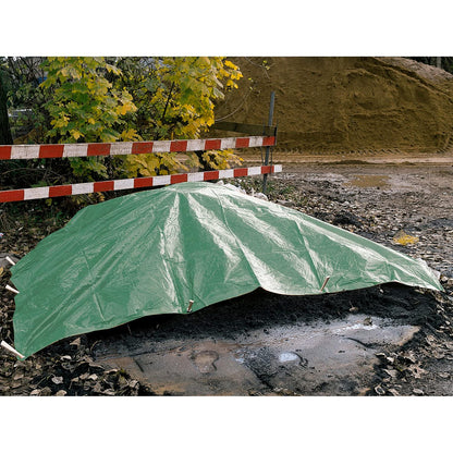 3 x 4 m Green Tarpaulin Waterproof Heavy Duty Tarp Sheet Cover, Groundsheet - Waterproof, Weatherproof, Frost-Resistant, UV Protection, Universal, Multipurpose, Reinforced Eyelets