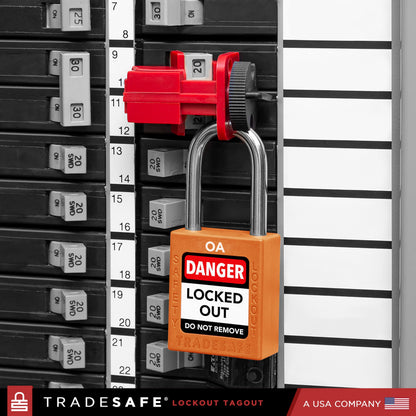 TRADESAFE Lockout Tagout Locks Set, 10 Orange Keyed Alike Unlimited Grouping Safety Padlocks, 2 Keys Per Lock, OSHA Compliant Loto Locks for Lock Out Tag Out Kits