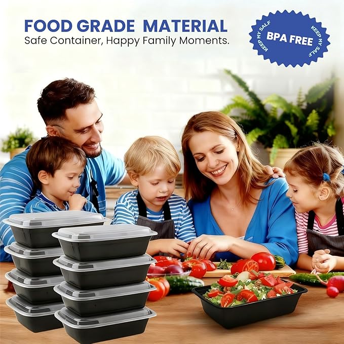 32oz 10 Pack Meal Prep Containers Reusable BPA-Free, Disposable Food Storage