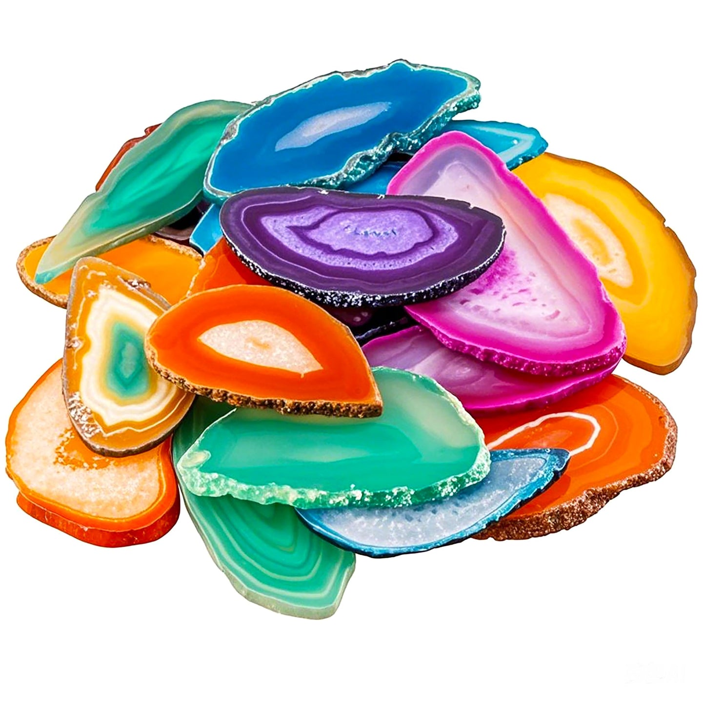 PARAS KORS 20pcs Polished Agate Pieces - 1.2" to 3"×0.78" to 2" Natural Agate Stones, Ideal for Elevating Home Decor & DIY Jewelry Crafting, Unique Hand-Polished Gems for Craft Lovers & Home Styling