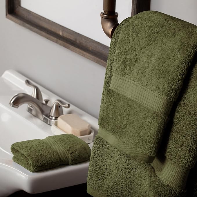SUPERIOR Egyptian Cotton Pile 3 Piece Towel Set, Includes 1 Bath, 1 Hand