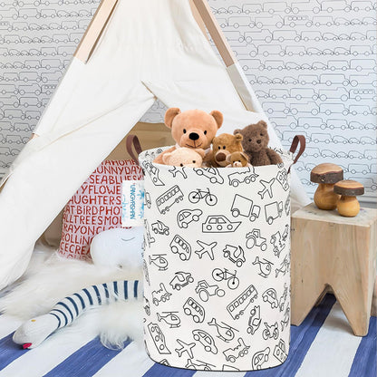 LANGYASHAN Laundry Hamper Collapsible Kids Storage Basket Waterproof Fabric Toy Clothes Organizer Bin for Children Bedroom Bathroom (Vehicle)