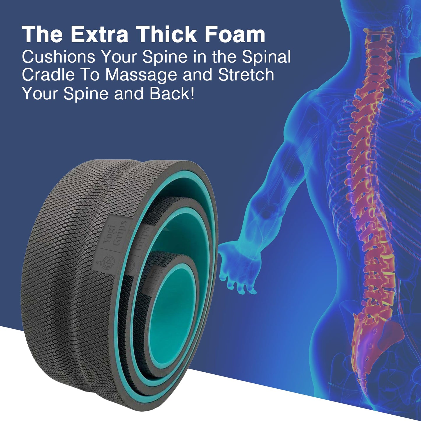 YOGI GRIPS Back Stretcher Roller (Set of Three)