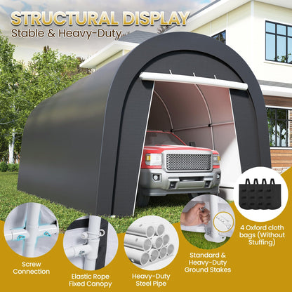 Wisteria Lane Heavy Duty Carport with 4 Cloth Bags, All-Weather Portable Garage with 2 Roll-up Doors, Car Canopy Storage Shelter Shed for Cars, Truck, or Garden Tools, 10' x 20'