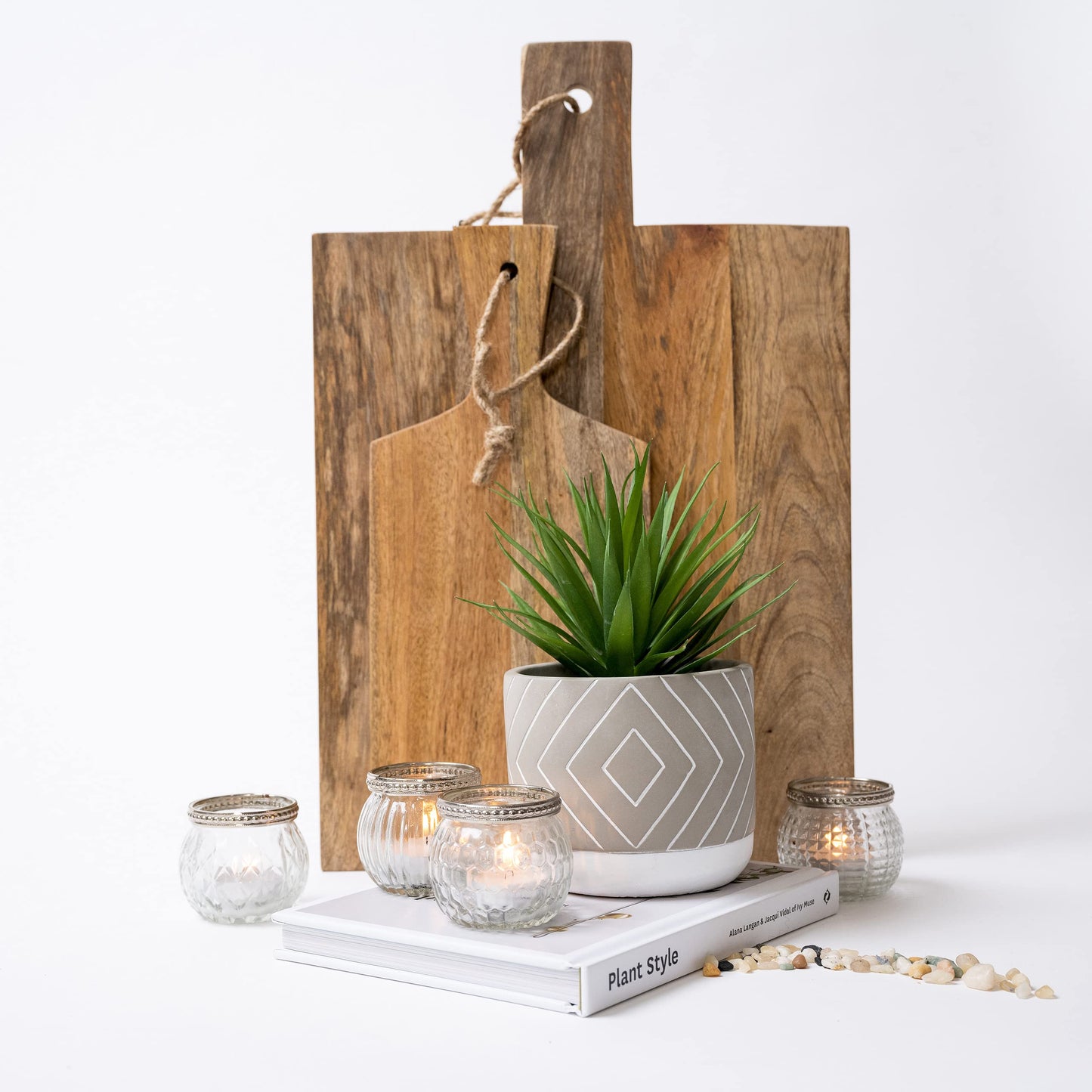 Kurrajong Farmhouse 8" high Artificial Plant in Pot - Small Faux Plant for Desk, Bathroom, Shelf & Coffee Table - Realistic Fake Plant for Home Decor