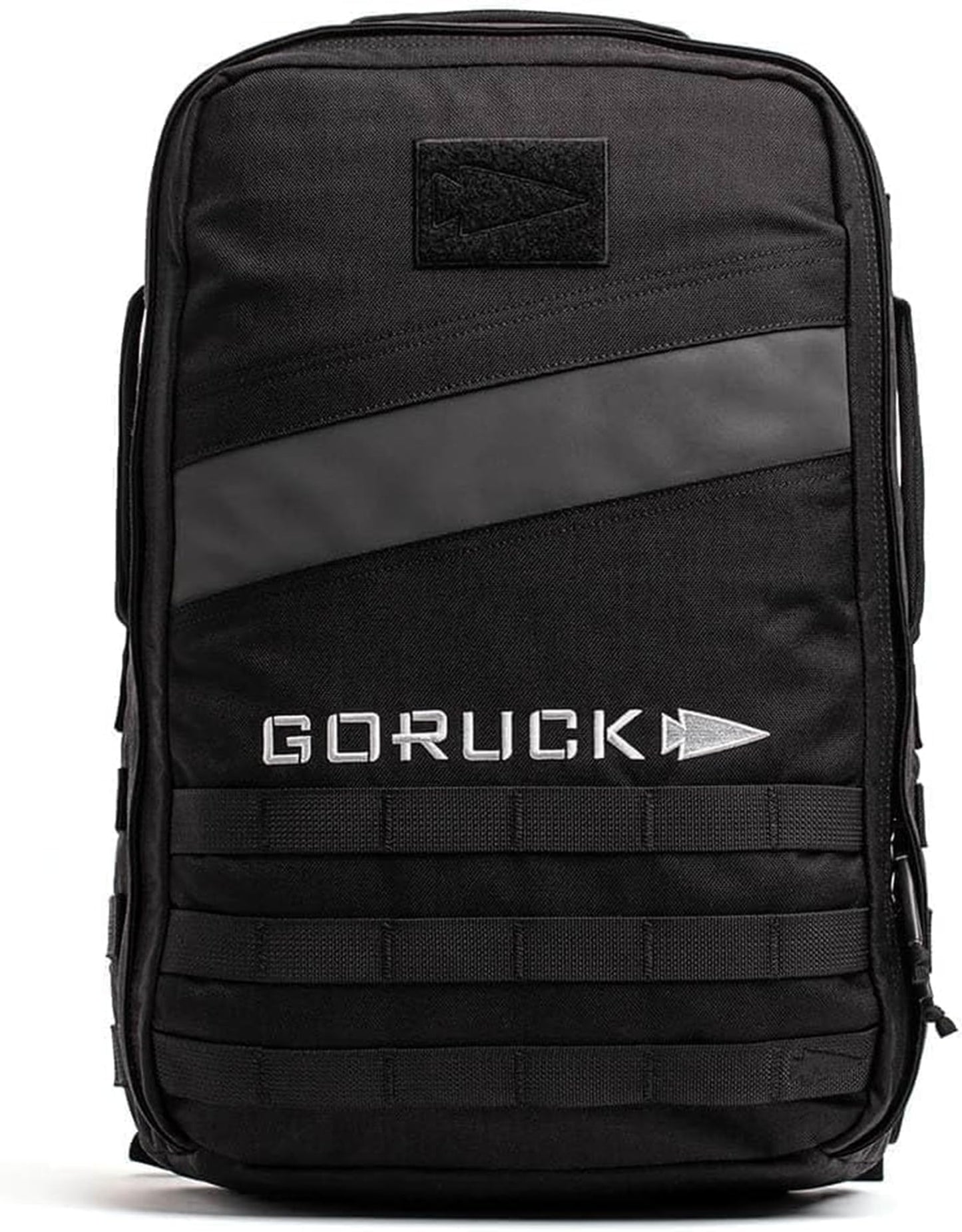 GORUCK Rucker 4.0 20L Black with White Embroidery - Purpose Built Rucking Backpack, Military Weight Training Rucksack w/Ruck Plate Pocket and Extra Padded Straps