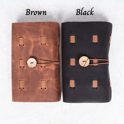 HARDISTON Custom Genuine Leather Electronic Cable Organizer Bag Handmade Travel Cord Organizer Roll Case for Hard Drives, Cables, Charger, Phone, USB, SD Card (Medium - Brown)