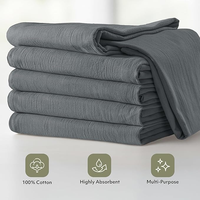 Utopia Kitchen Light Grey Flour Sack Towels 100% Cotton Tea Towels