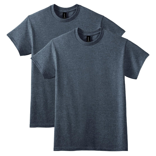 Gildan Unisex Adult Dryblend T-shirt, Style G8000, Multipack Shirt, Dark Heather (2-pack), Large US